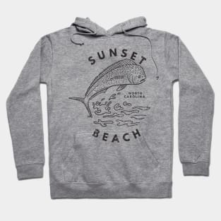 Sunset Beach, NC Summertime Vacationing Mahi Mahi Big Head Fish Hoodie